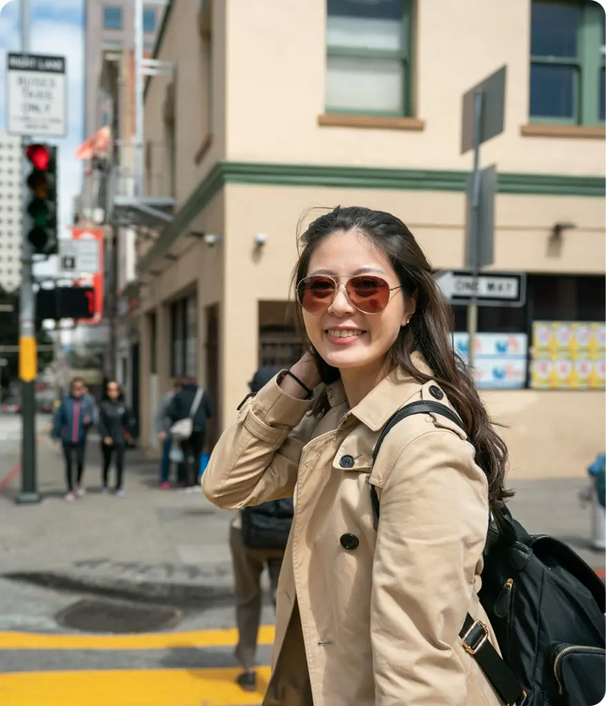 Woman Smiling In City Woman Smiling In City
